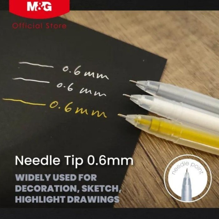 

Highlight Gel Colour 3 in 1 M&G Textiliner Warna AGPY5573 Gold Silver White Highlighter Color Gel - SET - M&G, Highlight Color 3in1