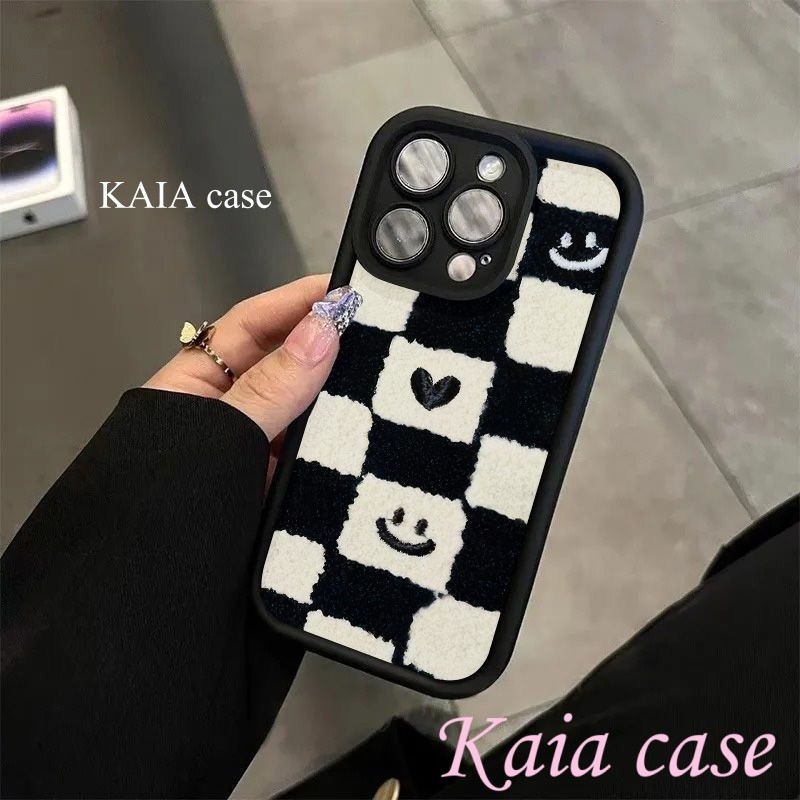 case OPPO Papan Catur Cinta Wajah Tersenyum Casing ponsel cocok untuk OPPO A15 A16 A17 Casing Ponsel