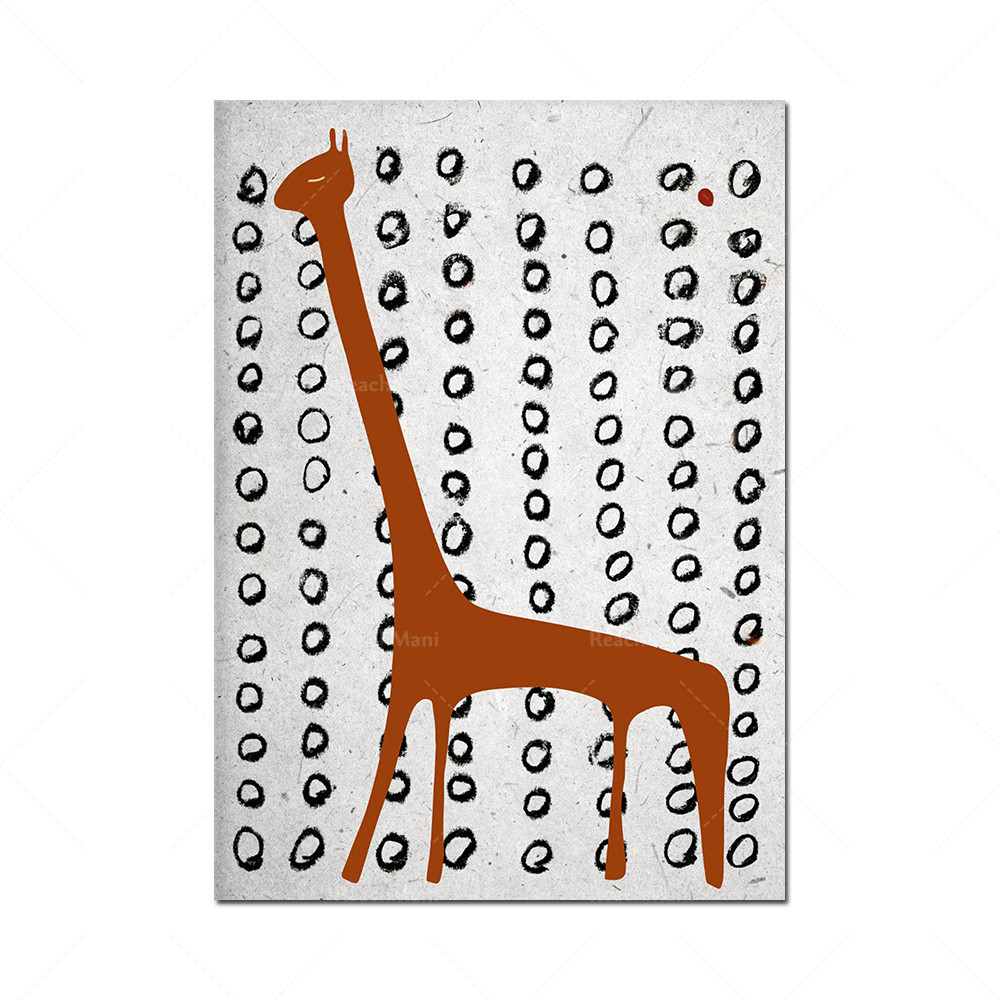 

Giraffe Antelope Tribal Prints, African Animal Art, Savannah Nature, Ethnic Figurative Art, Bohemian Home Decoration, Wild Anima