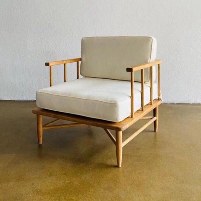 KURSI SOFA TAMU SINGLE KAYU JATI TUA