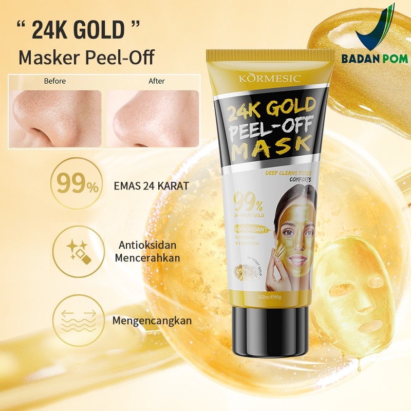 [BPOM] Kormesic Masker Peel-Off 24k Gold Emas 99% EMAS 24 Karat