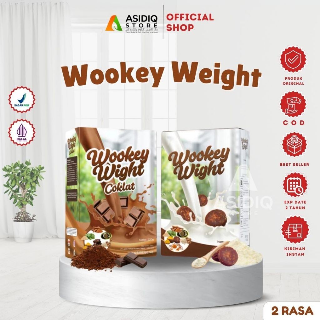 

Wookey Weight 220 gram Original & Coklat - Susu Penambah, Penggemuk Berat Badan Paket 1 BOX