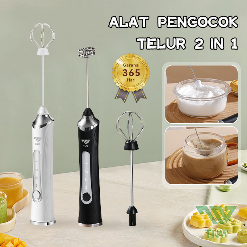 

TNW KE6 Pembuih Susu Pengocok Telur Mini Hand Mixer Alat Kocok Telur Elektrik Milk Frother USB Rechargeable 2400mah