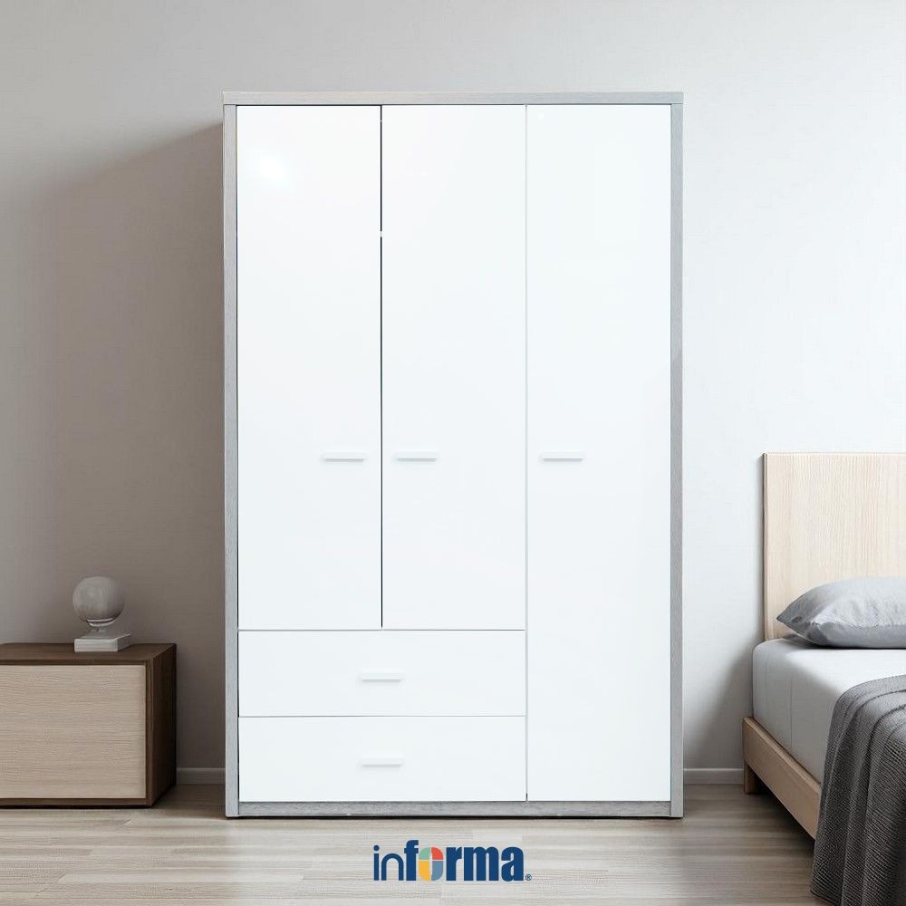 Informa Blaire Lemari Pakaian Anak 3 Pintu - Putih Wardrobe Storage Kabinet Tempat Simpan Baju Lemar