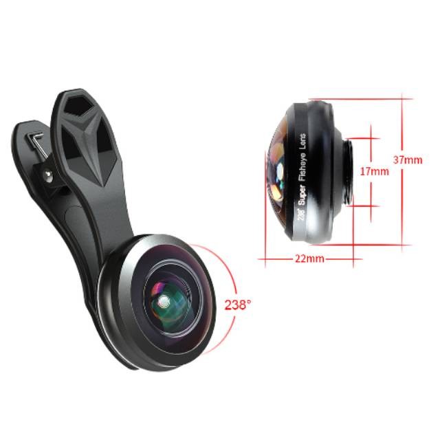 Super Fisheye Lens APEXEL Phone 238 Degree 0.2X 8mm