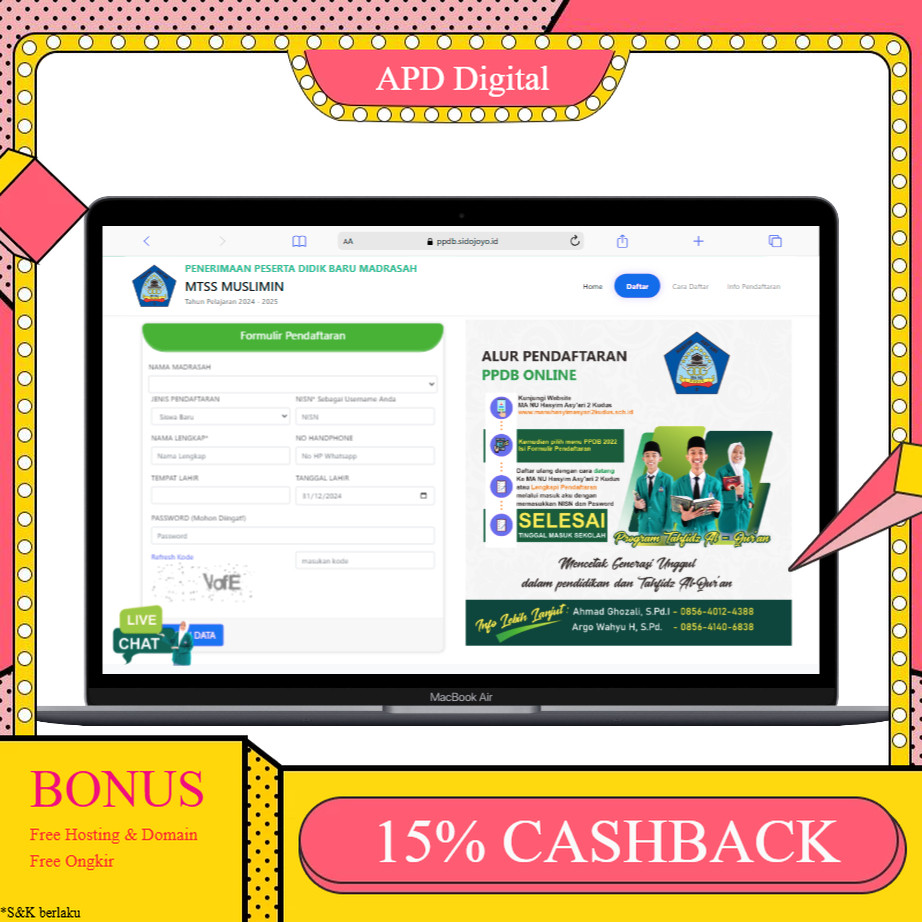 Source Code Aplikasi PPDB Penerimaan Peserta Didik Baru APD