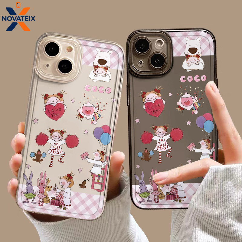 Casing IPhone Gadis Berlian Transparan Soft Case Fashion Cocok untuk iPhone 11 12 13 14 15 16 Pro Ma