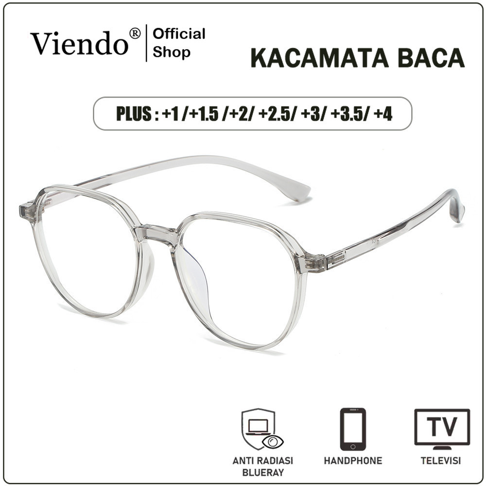 Viendo Kacamata Baca Plus Anti Radiasi Blueray Wanita Pria Fashion Lonjong Frame Kaca Mata Optik