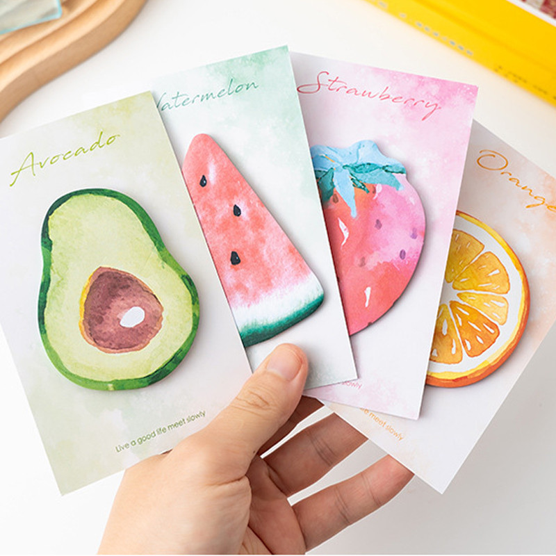 

4 Pcs Stationery DIY Leaf Clover Orange Series Cute Paper Memo Pad Sticker Post Sticky Notes Notepad School Office Supplies