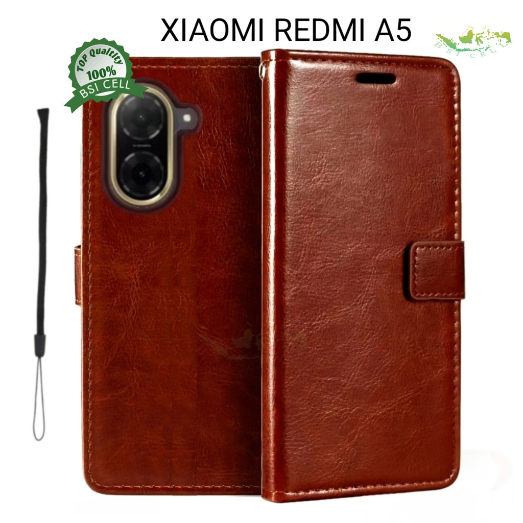 CASE XIAOMI REDMI A5 LEATHER CASE SARUNG HP DOMPET KULIT FLIP COVER CASE BUKA TUTUP KESING DOMPET