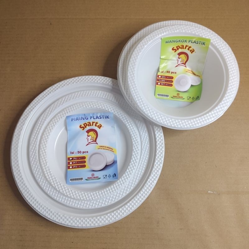 

Piring Plastik & Mangkok Plastik Sparta, isi 50pcs