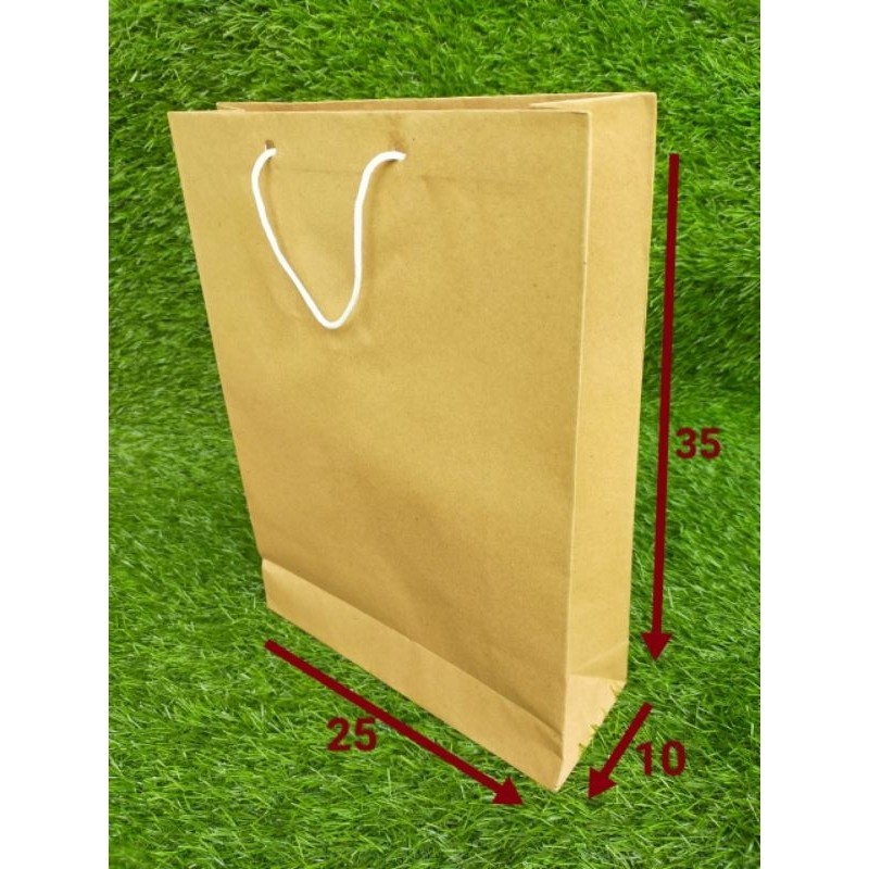 

paperbag coklat isi (12pcs) uk L polio [35X25X10]