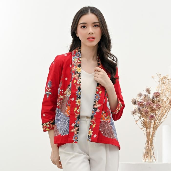 Outer Batik Wanita Modern - Blazer Batik Casual Formal - Atasan Batik Kantor Wanita Elegan