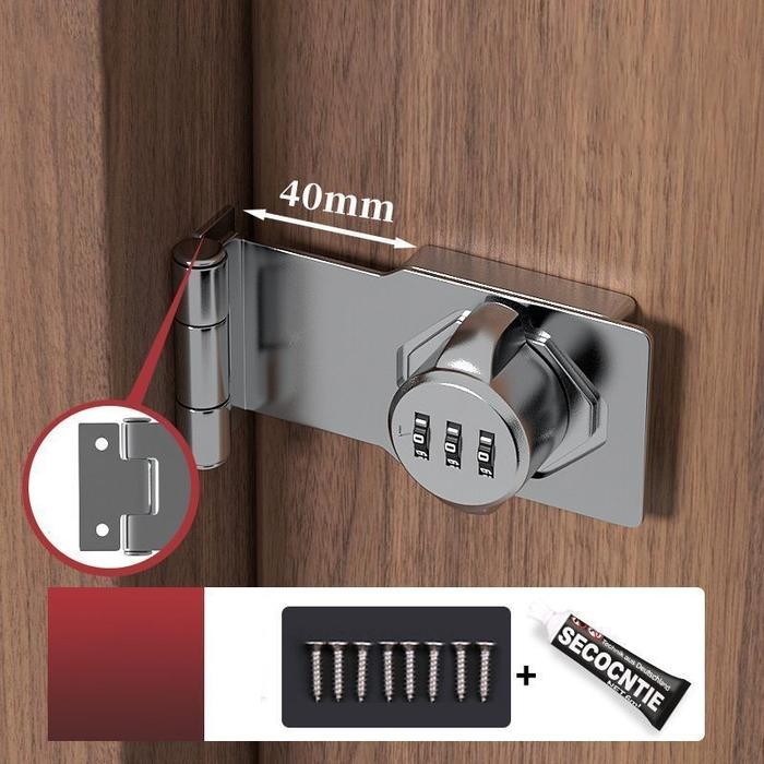 

Overpal Gembok Kombinasi 3 Digit Kunci Gembok Pintu Kunci Kombinasi - HitamSale