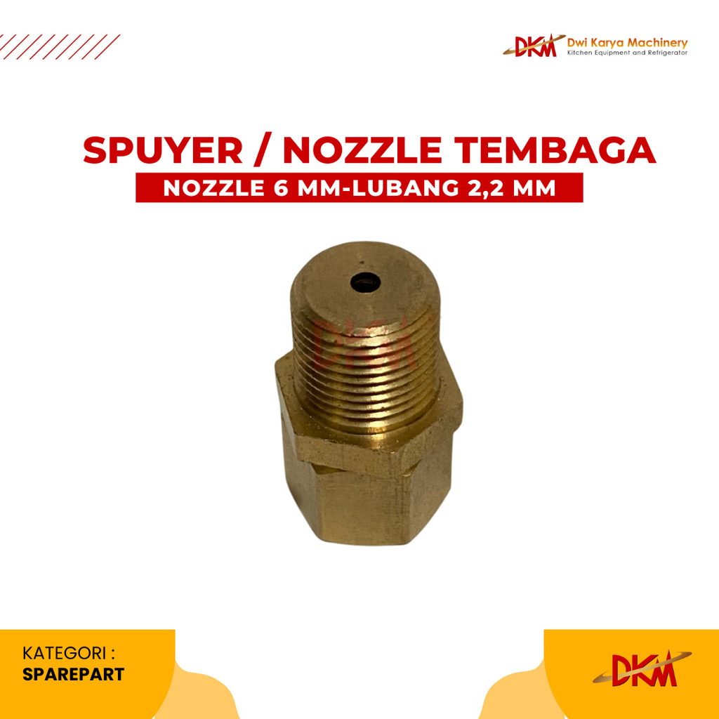Spuyer Oven Gas Alam lubang 2,2 MM / Nozzel Kuningan