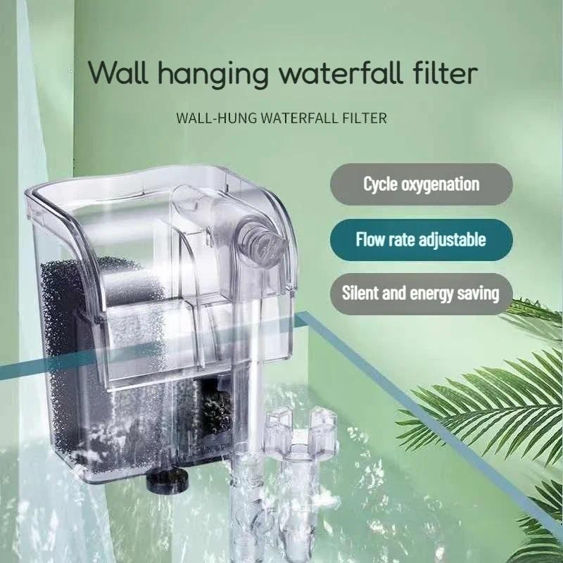 Hanging Aquarium Filter Mini Waterfall USB Pump for Small Fish Tank Cleaning and Circulation aquariu