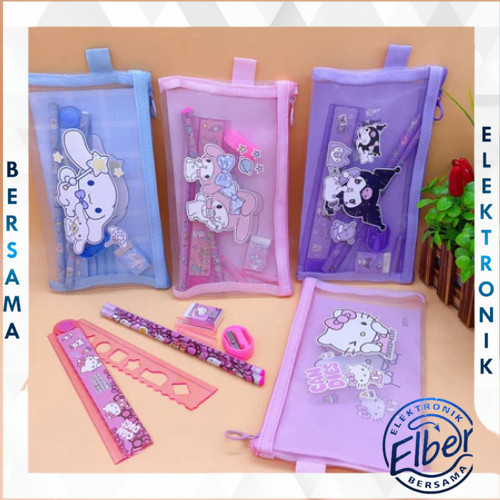 

ELBER Whimsical Stationery Bundle / Set Alat Tulis 7 in 1 / Pouch Set Alat Tulis Ziplock / Paket Alat Tulis Motif Y3433