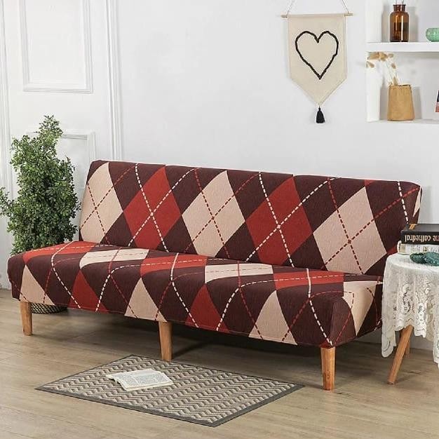 Sale CSB178 Cover Sofa Bed Sarung Sofa Motif Import kain dekorasi - Diamond Merah, SedangTerlaris