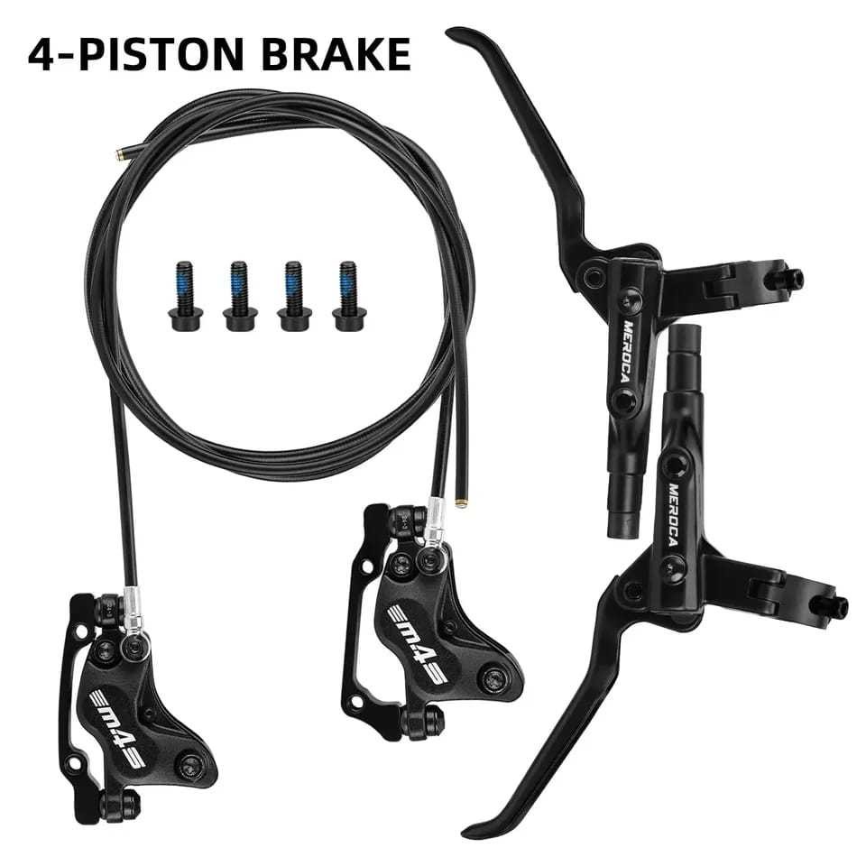Meroca M4S Brakeset Rem Hidrolik 4 Piston Hydraulic Disc Brake Cakram Sepeda MTB Gunung Enduro AM