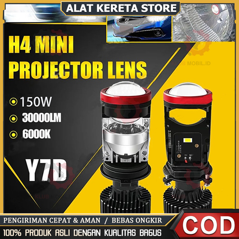 Projie Led Mobil Mini Projie Y7D H4 Mobil Super Terang Lampu Led Mobil Utama Kabut Headlamp Lampu Mo