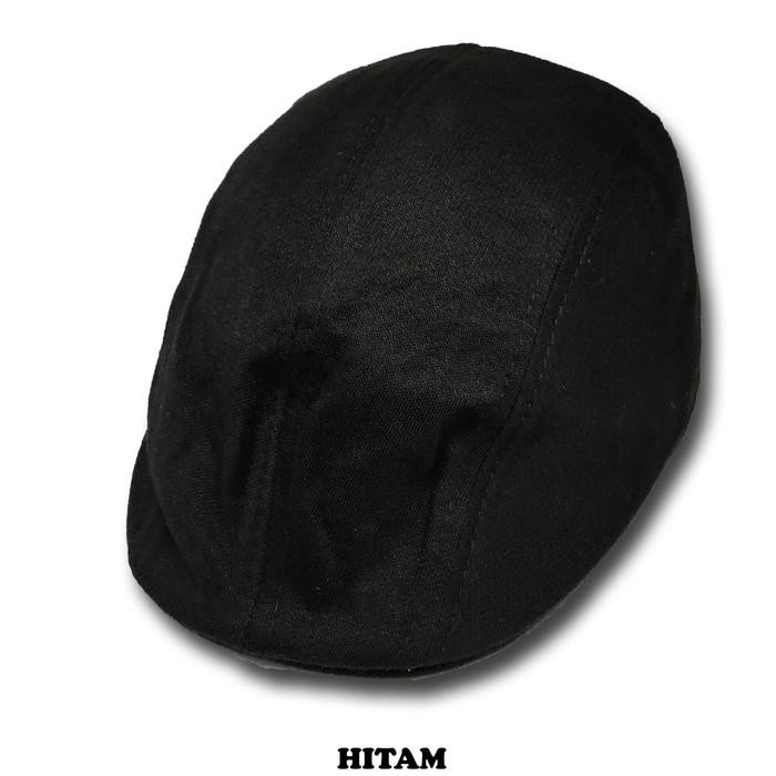 TERBARU Topi Pria Peaky Blinders Patino Hat Newsboy Flat Cap Pet Pelukis Sutradara Abu Hitam - Hitam