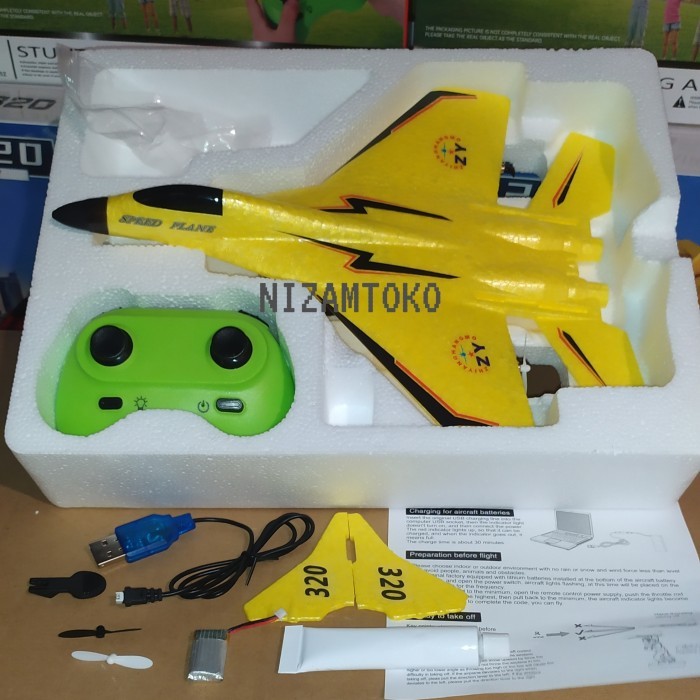 Mainan remot control pesawat terbang / rc pesawat / mainan kado anak - Kuning