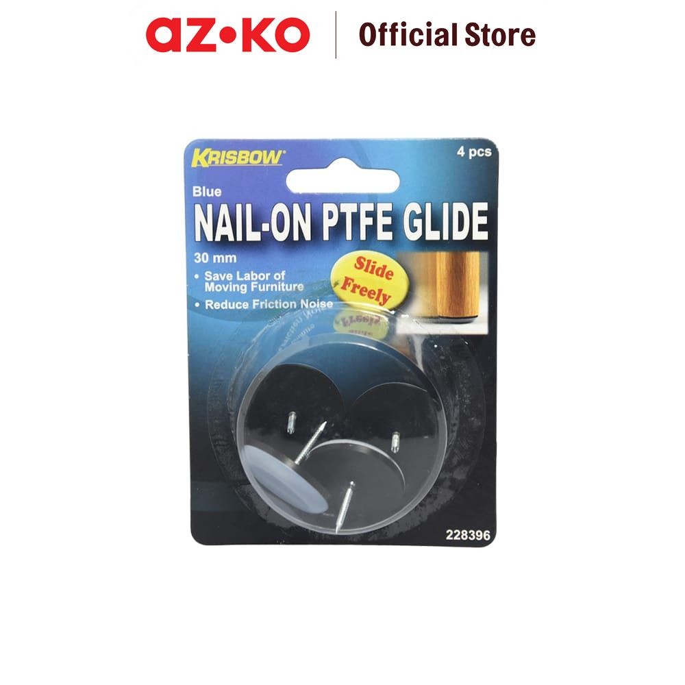AZKO Krisbow Alas Kaki Furnitur Dengan Paku 30mm 4 Pcs Glide Self-Adhesive Alas Bumper Kaki Furnitur