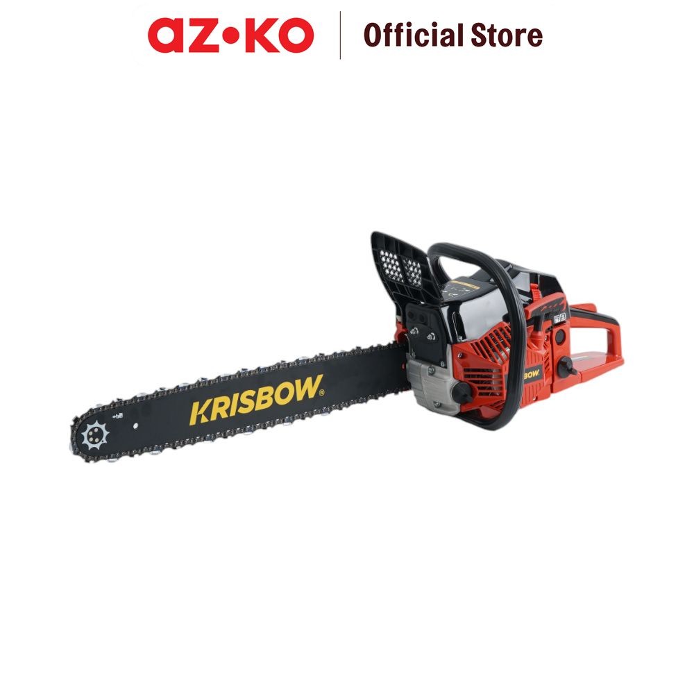 AZKO Krisbow 22 inci Mesin Gergaji 58Cc - Merah Chain Saw Alat Potong Kayu Wood Cutting Tools Perlen