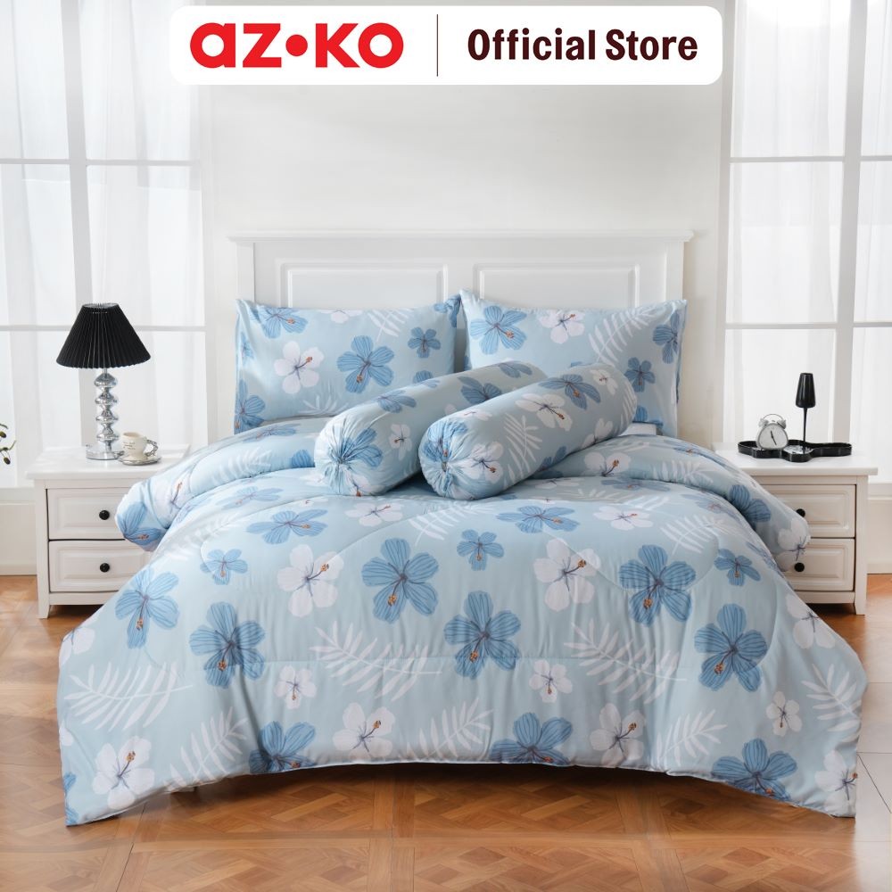 AZKO Sleeplite Set Seprai Single Microfiber Flower Myra Sprei Seprai Aesthetic Seprei Sheet Set Bed 