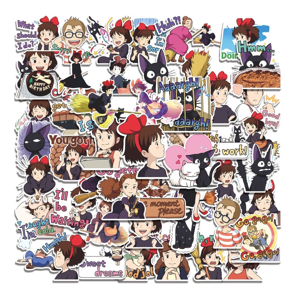 

COD 50 Pcs Stiker Kiki's Delivery Service Lucu Anti Air Untuk Dekorasi Notebook Sepeda Skateboard Handphone DIY