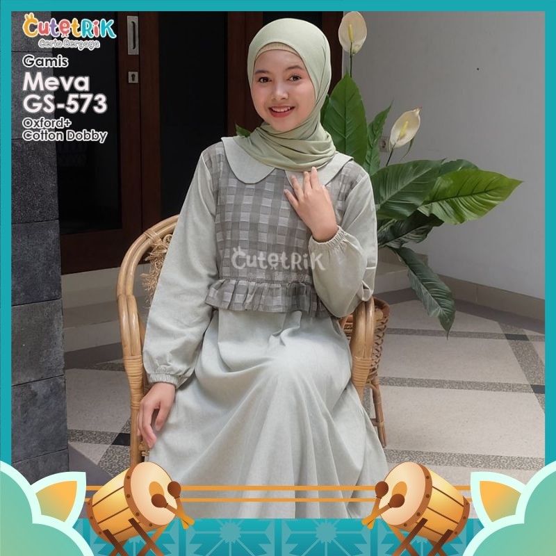 Dress Gamis Anak Kekinian Murah Muslimah / (12th - Remaja) CUTETRIK BAJU DRESS GAMIS ANAK REMAJA MEV