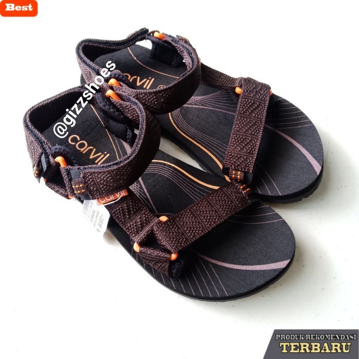 rekomendasi sepatu olahraga brand lokal Sepatu Sandal Gunung Carvil Scobar Pria Laki Cowok Hitam Mer