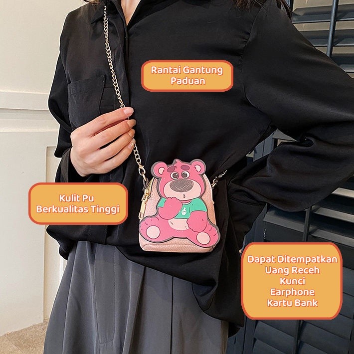 Tas Lotso Kuromi Toy /Tas Selempang Gemoy + Gratis Box /Tas Selempang  Mini  imut Tas Bahu Anak Keci