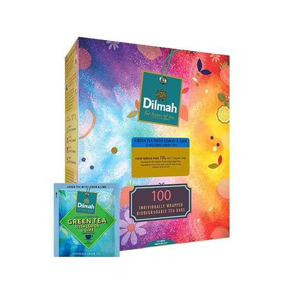 

Dilmah Yum Green Tea With Lemon Lime 100s - Teh Celup