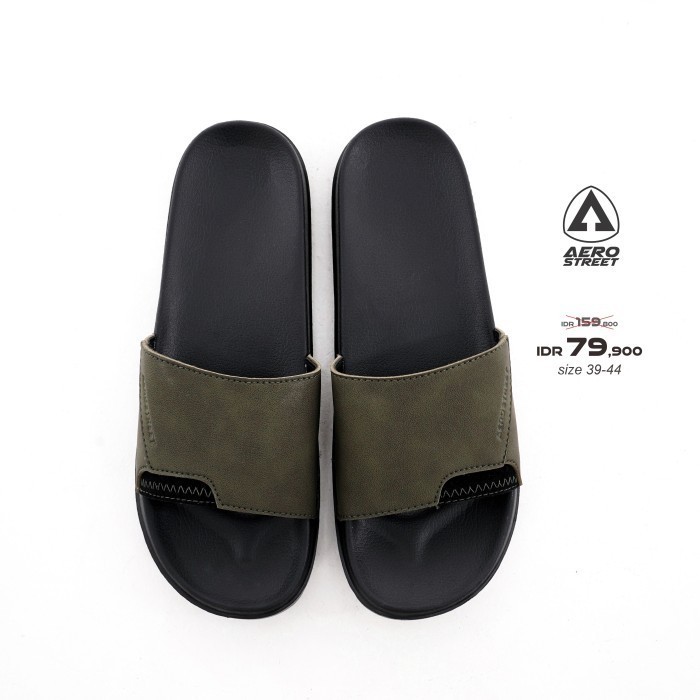 PROMO Aerostreet 39-44 Reno Hitam Army - Sandal Selop BAAAA