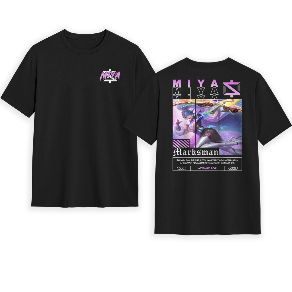 Kaos Mobile Legends - Baju Skin Miya Atomic Pop - Kaos Dewasa Pria Wanita Terbaru