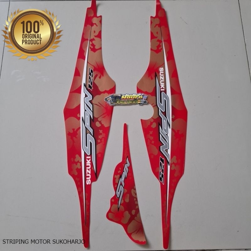 (ORI) Striping Suzuki spin sr 125 2007 2008 merah flower Kualitas original pabrik