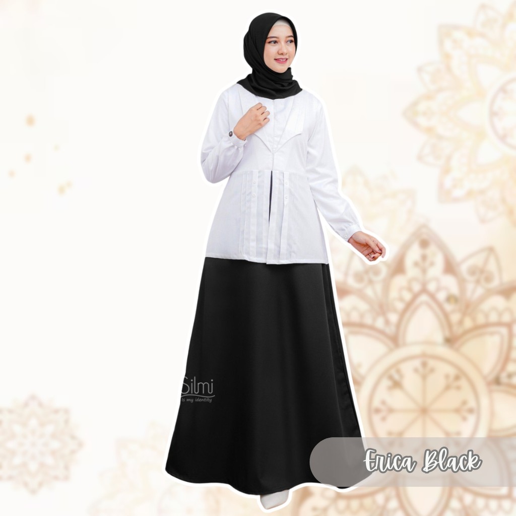 Baju Dinas Seragam Pemda Warna Putih dan Khaki PNS, Guru Wanita Gamis Silmi Erica Dress