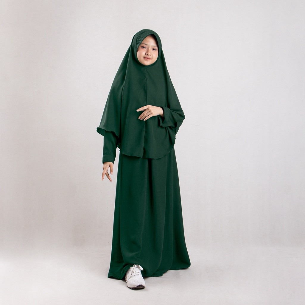 [HOT NEW] Gamis Anak Perempuan Syari Pakaian Muslim Set Hijab Cewek Baju Premium 10 11 12 13 Tahun H