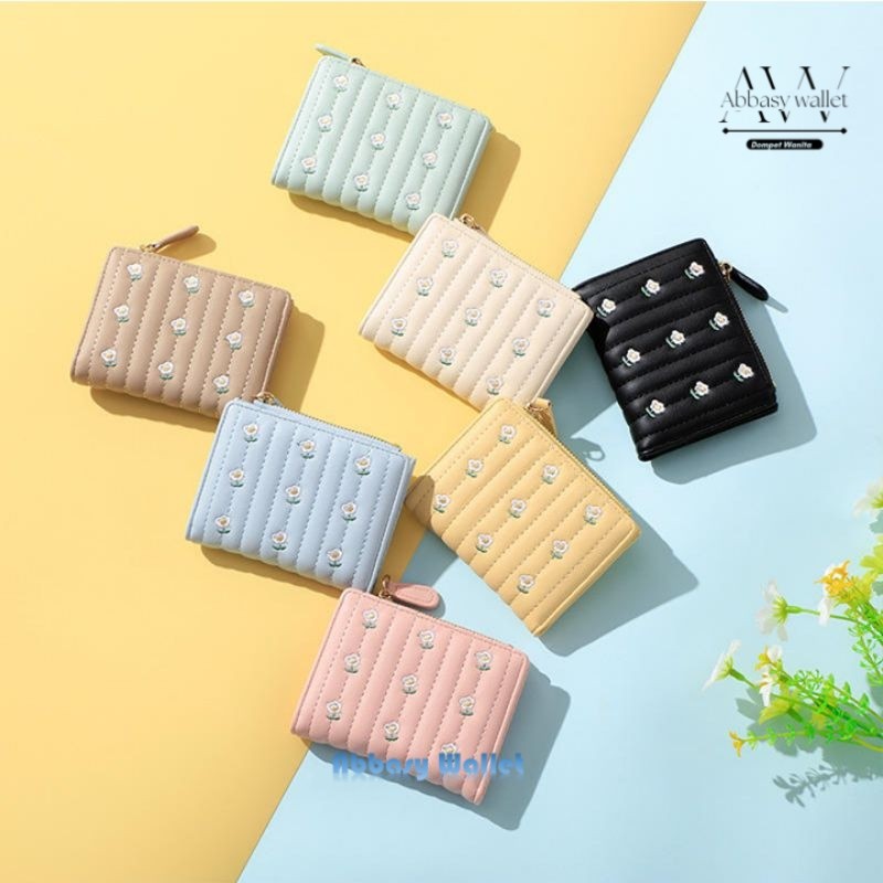 Dompet Bordir Bunga Wanita Lucu Elegant Dompet Koin Wanita Dompet Kartu