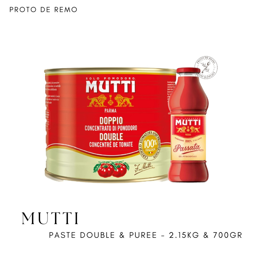 

Mutti Tomato Puree 700gr & Paste Double Concentrated | Pasta Tomat 2.15KG