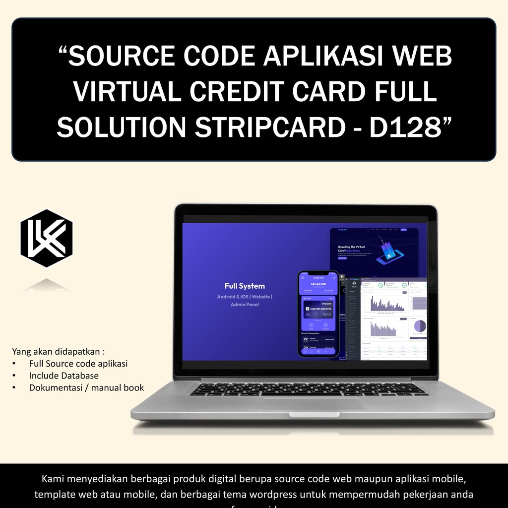 SOURCE CODE APLIKASI WEB  VIRTUAL CREDIT CARD FULL SOLUTION STRIPCARD - D128