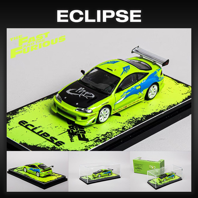 Transcend In Stock 1:64 Eclipse D30 Robocar FNF Green Diecast Diorama Car Model Collection Miniature