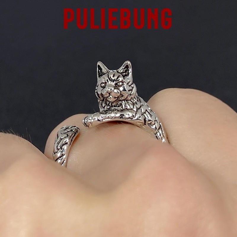 PULIEBUNG Vintage 925 Perak Memek Cincin Terbuka