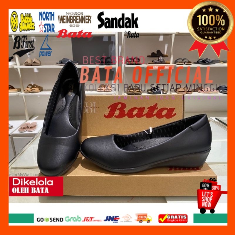 sepatu pantopel kerja wanita bata comfit original 651-6587