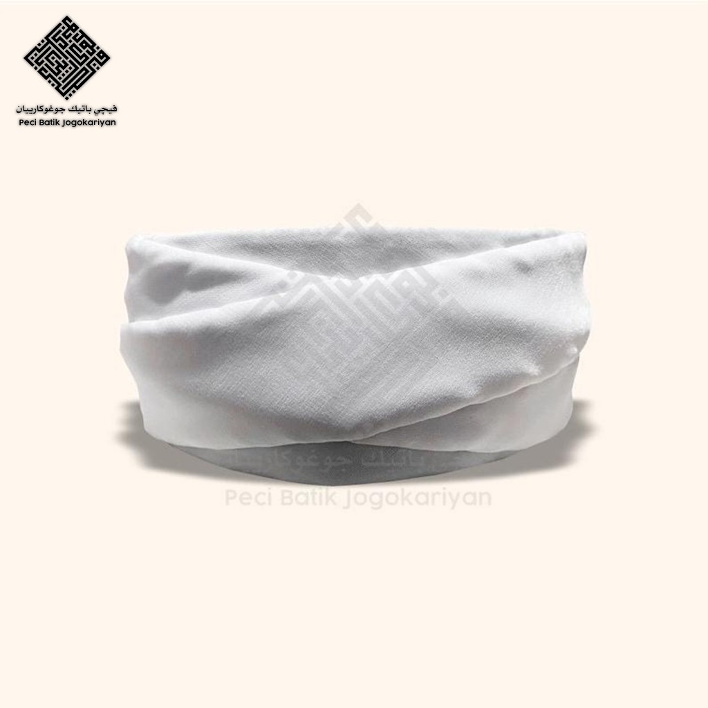 Peci Batik Jogokariyan Motif Polos Putih Peci Custom Jaring Kopiah Kain Katun Songkok Putih Kain