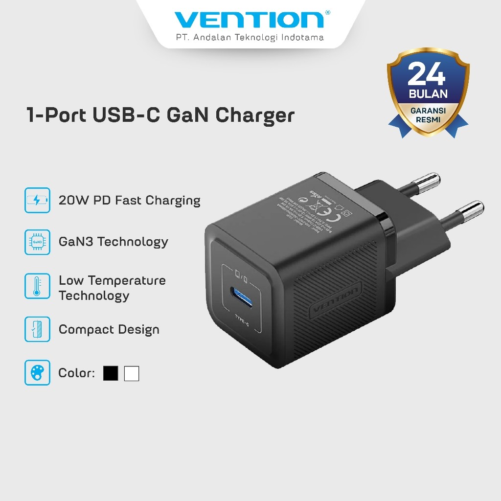 Vention Gan Charger 20W PD PPS USB C - FEP