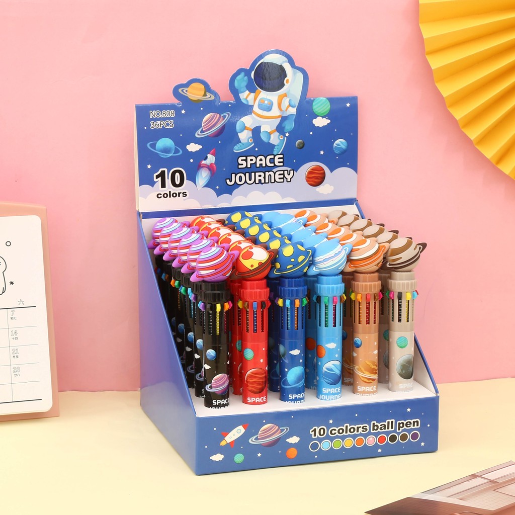

PULPEN MEKANIK 0,5MM 10 WARNA TINTA MOTIF KARTUN PLANET SATURNUS GALAXY AESTHETIC
