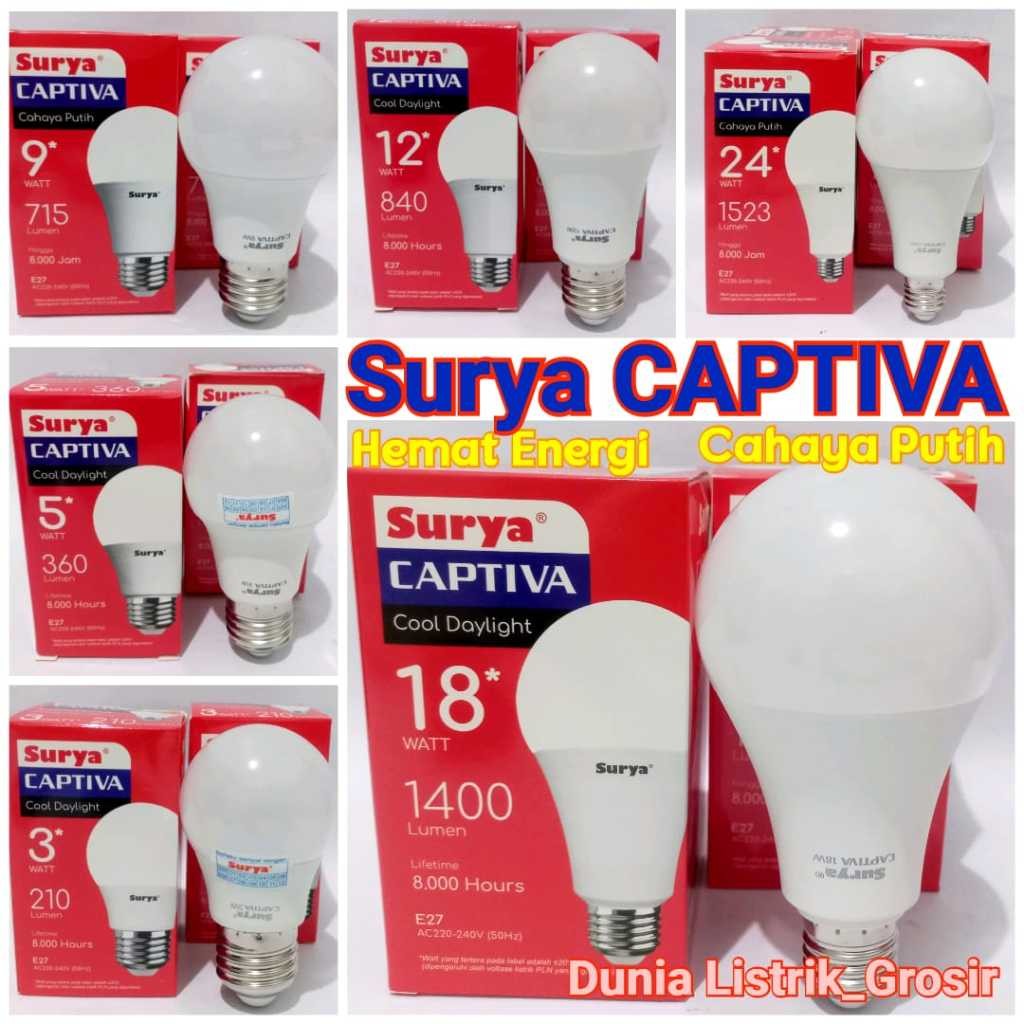 Lampu LED Surya Captiva 3 Watt 5 Watt 9 Watt 12 Watt 18 Watt 24 Watt / Lampu Surya Captiva LED Super