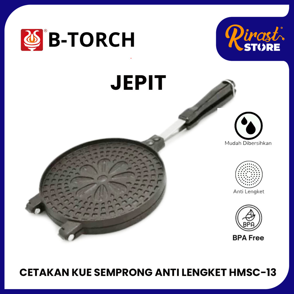 

RIRAST - B-TORCH CETAKAN KUE SEMPRONG EGG ALLUMUNIUM ANTI LENGKET JEPIT HMSC-13